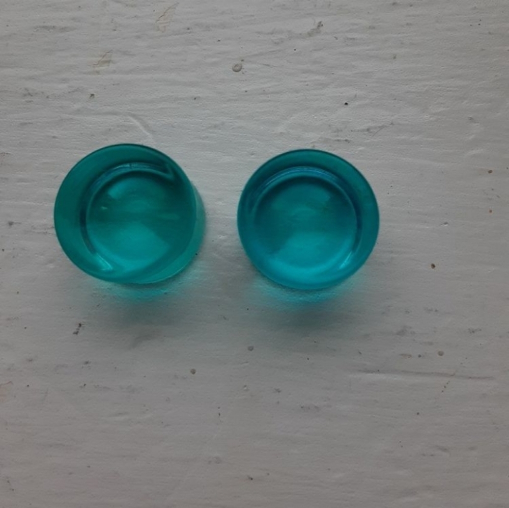 Glass Turquoise Blue Plugs ⅝